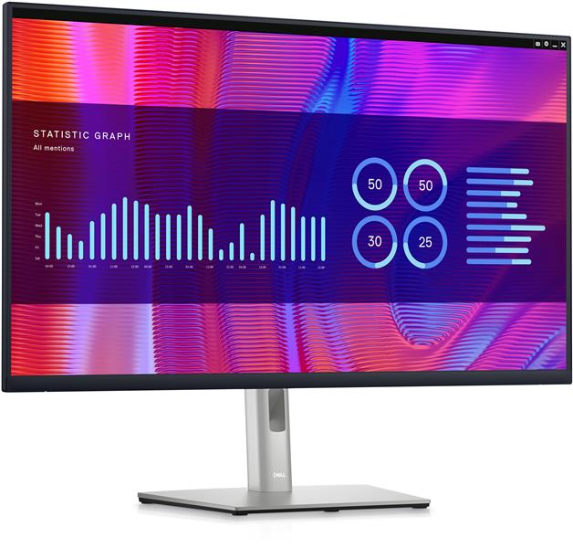 DELL P Series P3223DE 80 cm (31.5"") 2560 x 1440 Pixels Quad HD LCD Zwart, Zilver