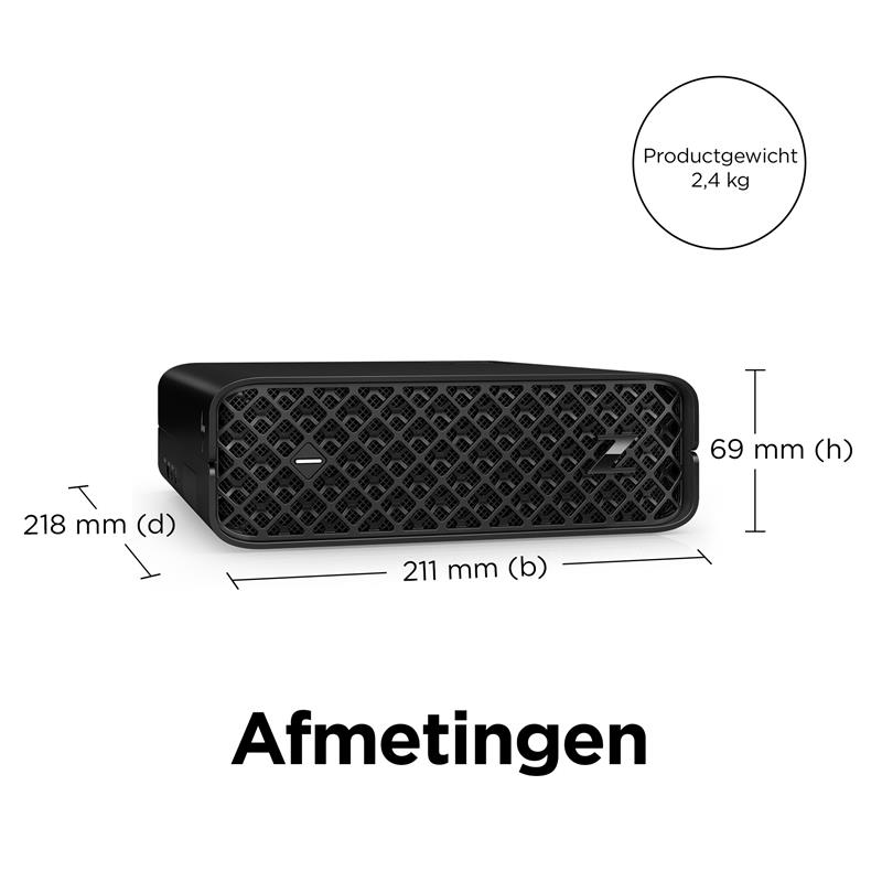 HP Z2 G9 i7-12700K mini PC Intel® Core™ i7 32 GB DDR5-SDRAM 1000 GB SSD Windows 10 Pro Workstation Zwart
