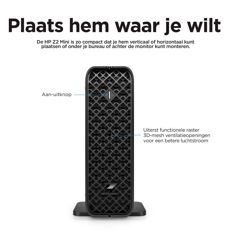 HP Z2 G9 i7-12700K mini PC Intel® Core™ i7 32 GB DDR5-SDRAM 1000 GB SSD Windows 10 Pro Workstation Zwart