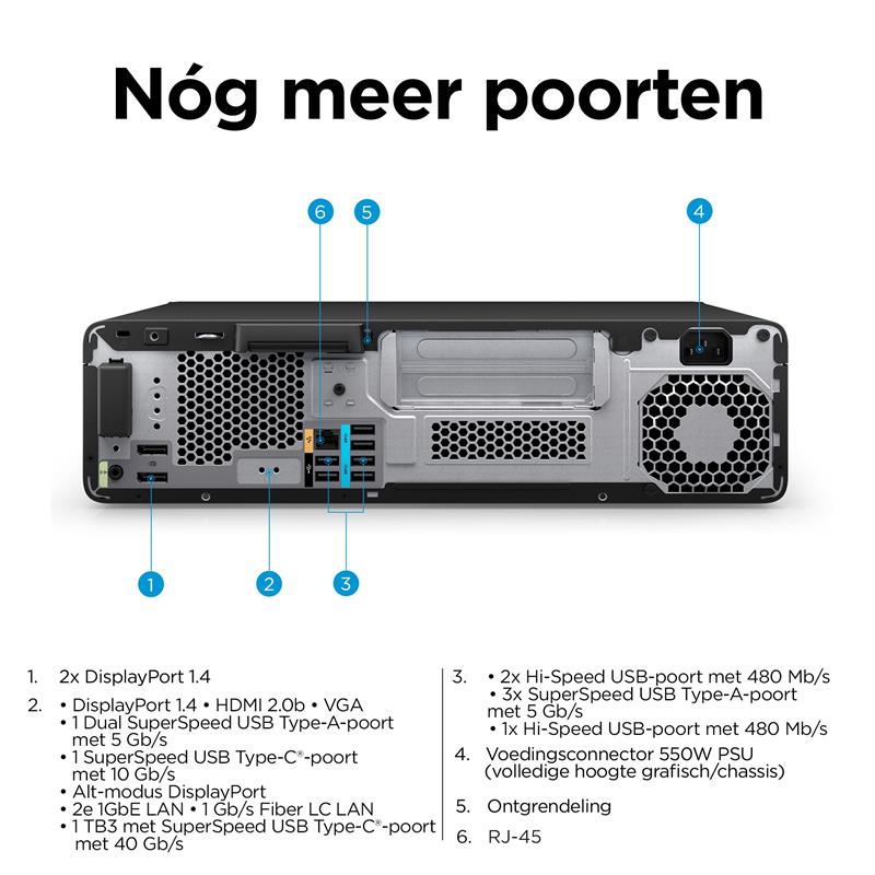 HP Z2 SFF G9 i7-13700K Intel® Core™ i7 32 GB DDR5-SDRAM 1000 GB SSD Windows 11 Pro Workstation Zwart