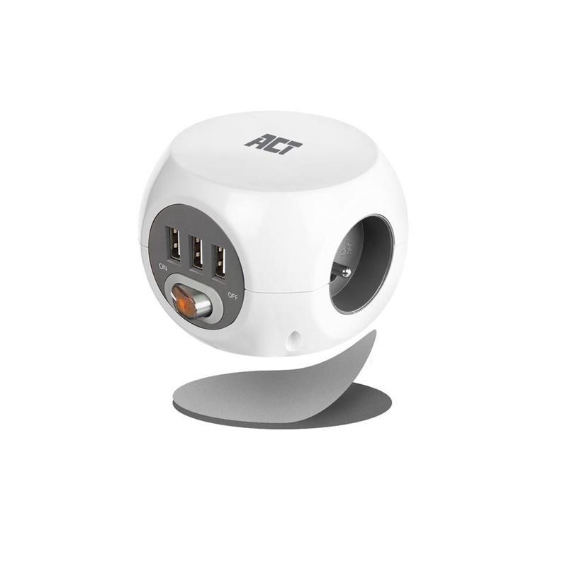 ACT AC2430 energiedistributie 3 AC-uitgang(en) Wit