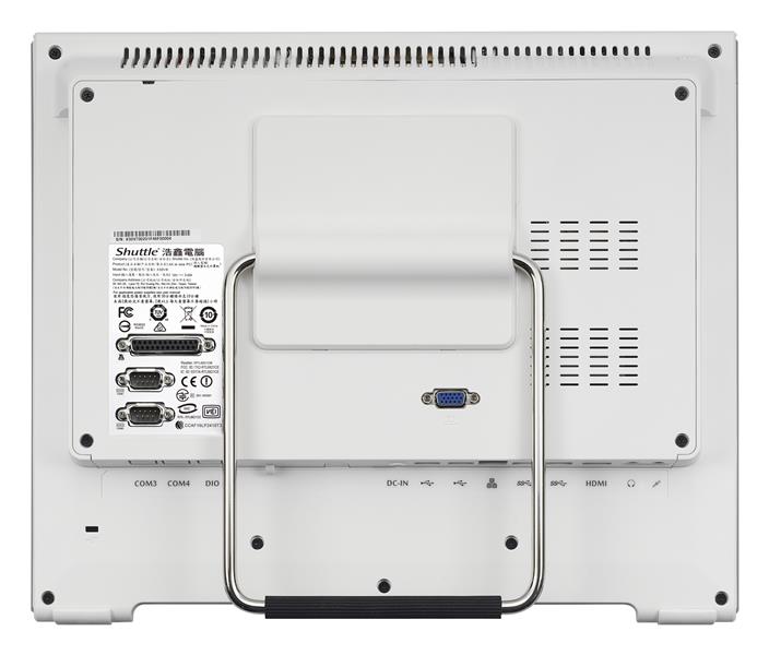 Shuttle XPC All In One PC POS X508 (white) Intel® Celeron® 39,6 cm (15.6"") 1366 x 768 Pixels Touchscreen 4 GB DDR4-SDRAM 120 GB SSD Alles-in-één-pc W