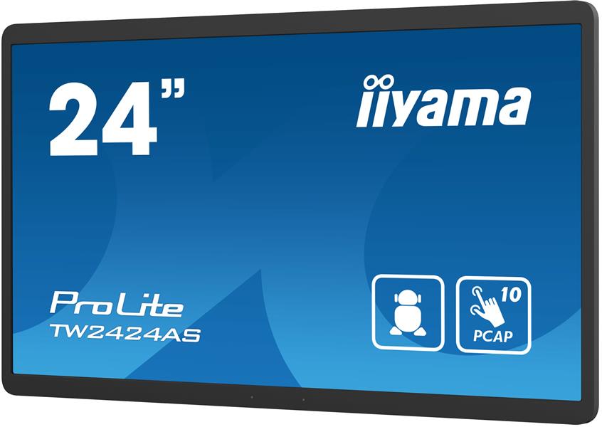 iiyama TW2424AS-B1 beeldkrant Digitale signage flatscreen 60,5 cm (23.8"") Wifi 250 cd/m² 4K Ultra HD Zwart Touchscreen Type processor Android 24/7