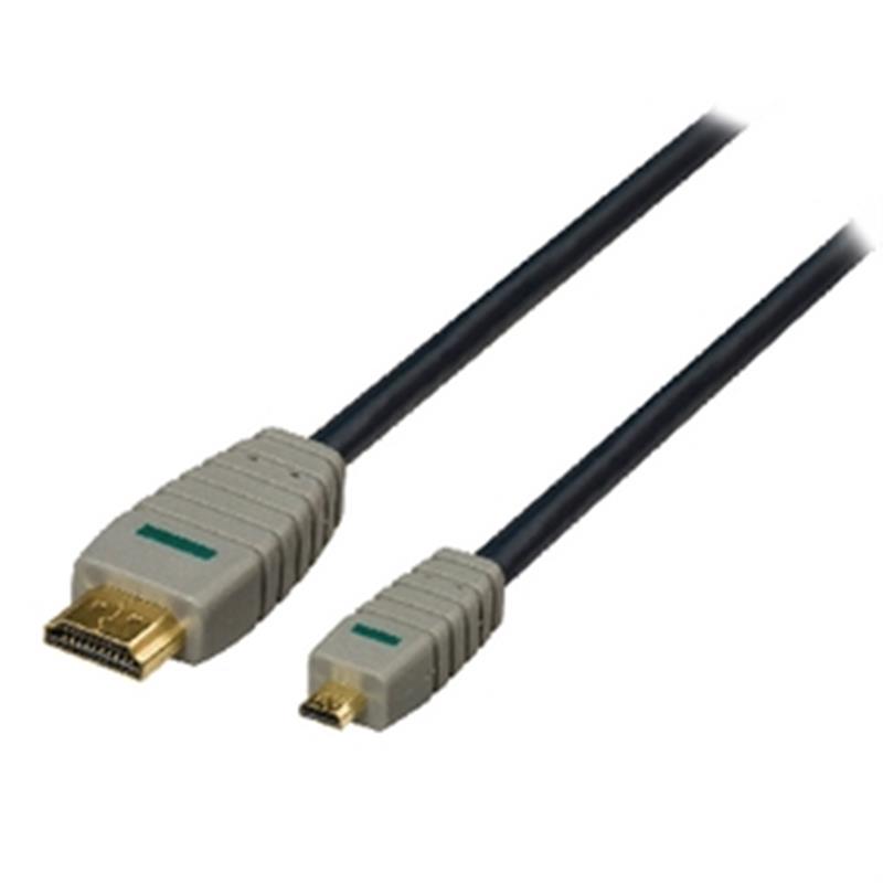 High Speed HDMI kabel met Ethernet HDMI-Connector - HDMI Micro-Connector Male 2.00 m Blauw