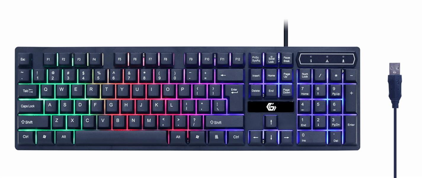 Gembird 4-in-1 backlight gaming kit - Ghost - keyboard muis headset en muismat in Gembird Gaming design