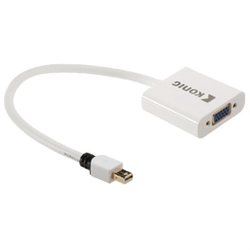 Mini DisplayPort Kabel Mini-DisplayPort Male - VGA Female 15-Pins 0.20 m Wit