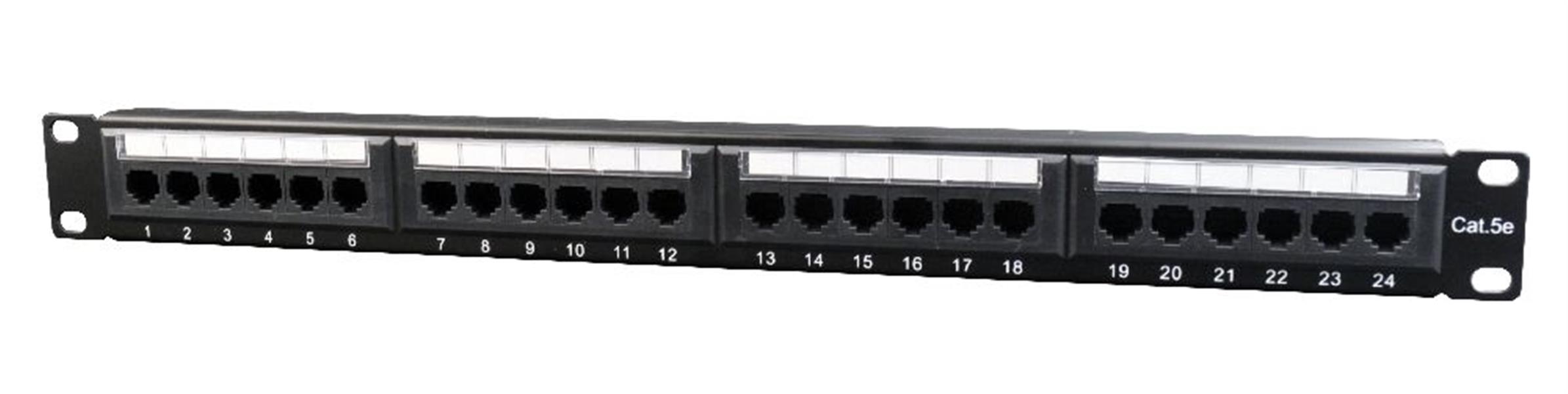 Cat5e 24-poorts patchpanel met kabelorganizer