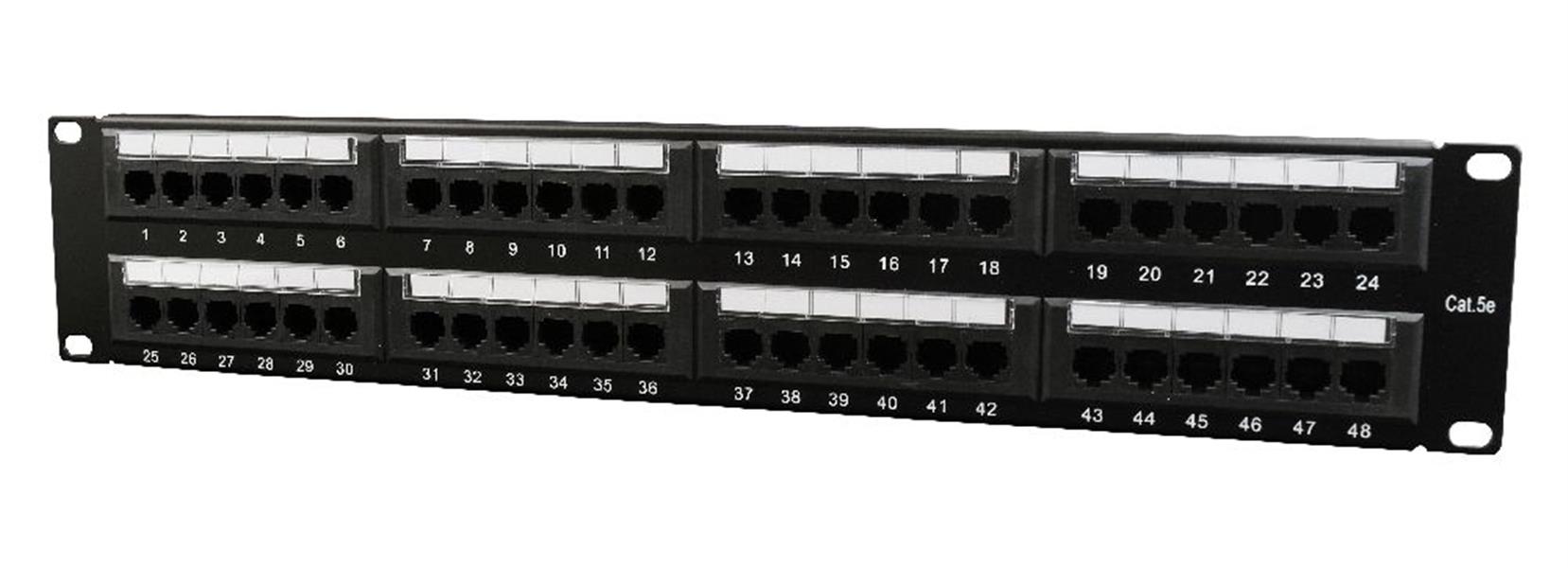 Cat5e 48-poorts patchpanel met kabelorganizer