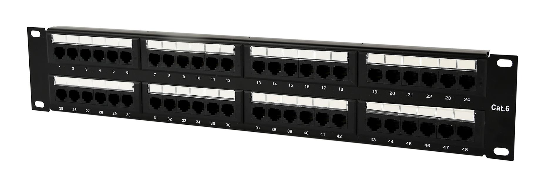 Cat6 48-poorts patchpanel met kabelorganizer