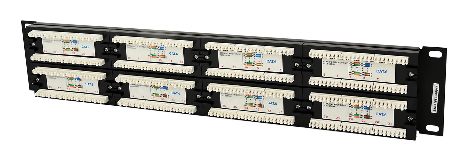 Cat6 48-poorts patchpanel met kabelorganizer