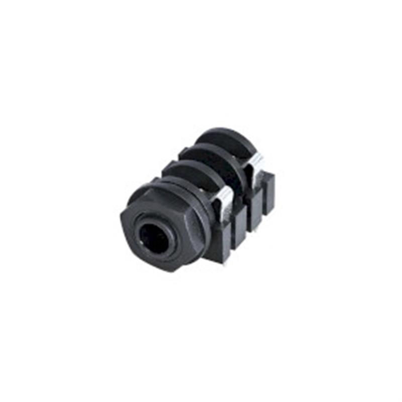 Monoconnector 6.35 mm Female Zwart