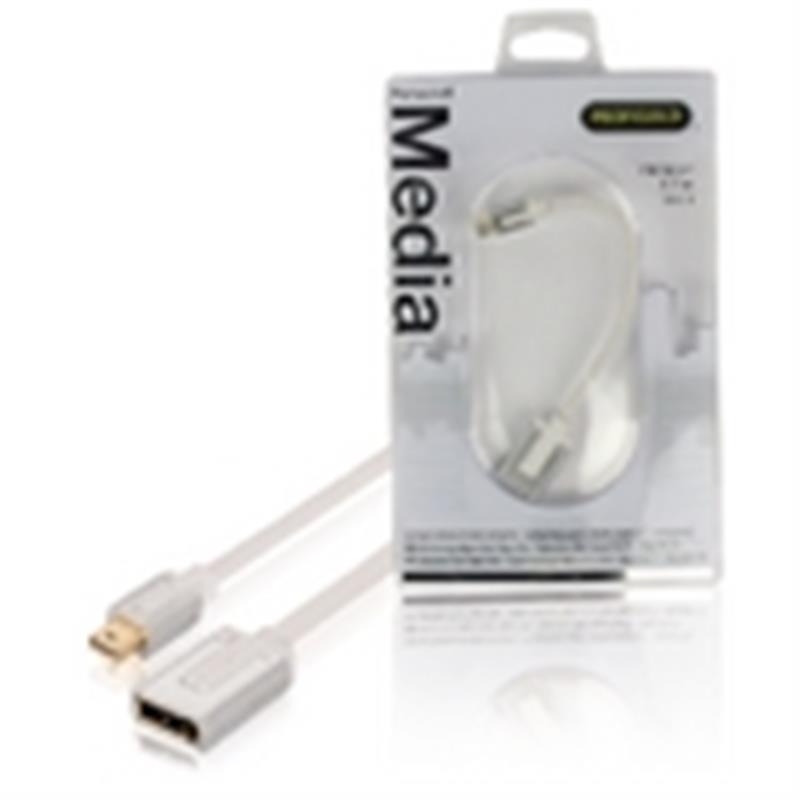 Mini DisplayPort Kabel Mini-DisplayPort Male - DisplayPort Female 0.20 m Wit