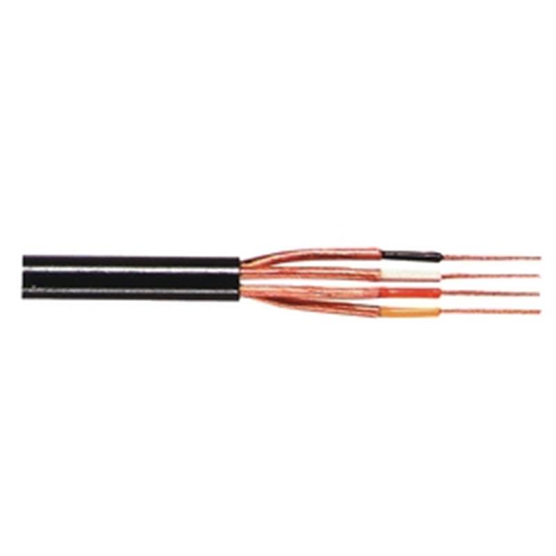 Stereo Audiokabel op Haspel 4x 0.14 - 100 m Zwart