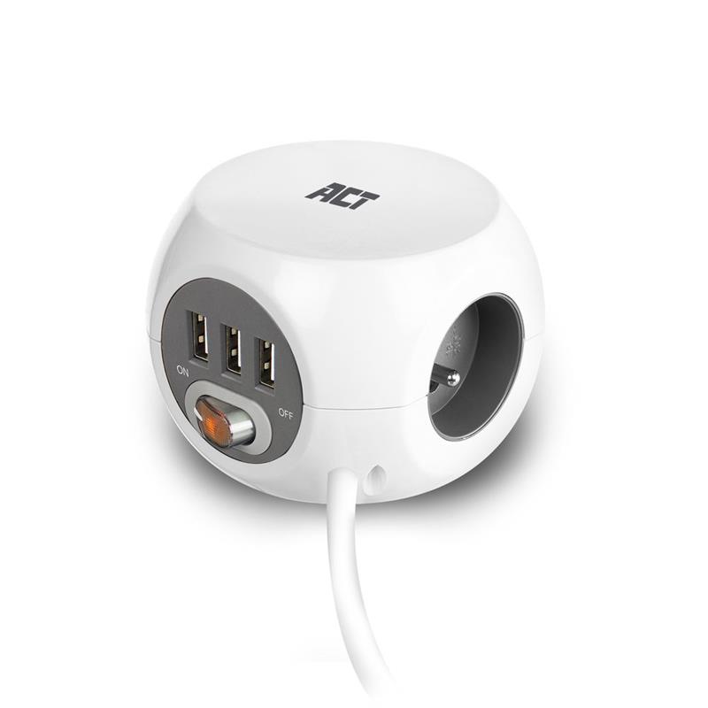 ACT AC2430 energiedistributie 3 AC-uitgang(en) Wit