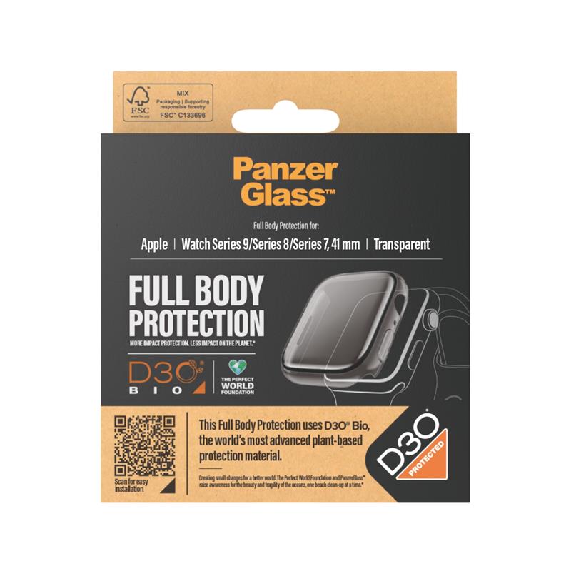 PanzerGlass Apple Watch Full Body Case D30 Transparant Gehard glas, Polyethyleentereftalaat (PET)
