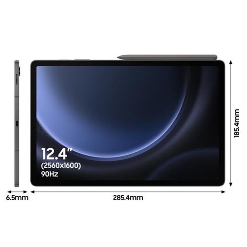Samsung Galaxy Tab S9 FE+ S9 FE+ 256 GB 31,5 cm (12.4"") Samsung Exynos 12 GB Wi-Fi 6 (802.11ax) Android 13 Grijs
