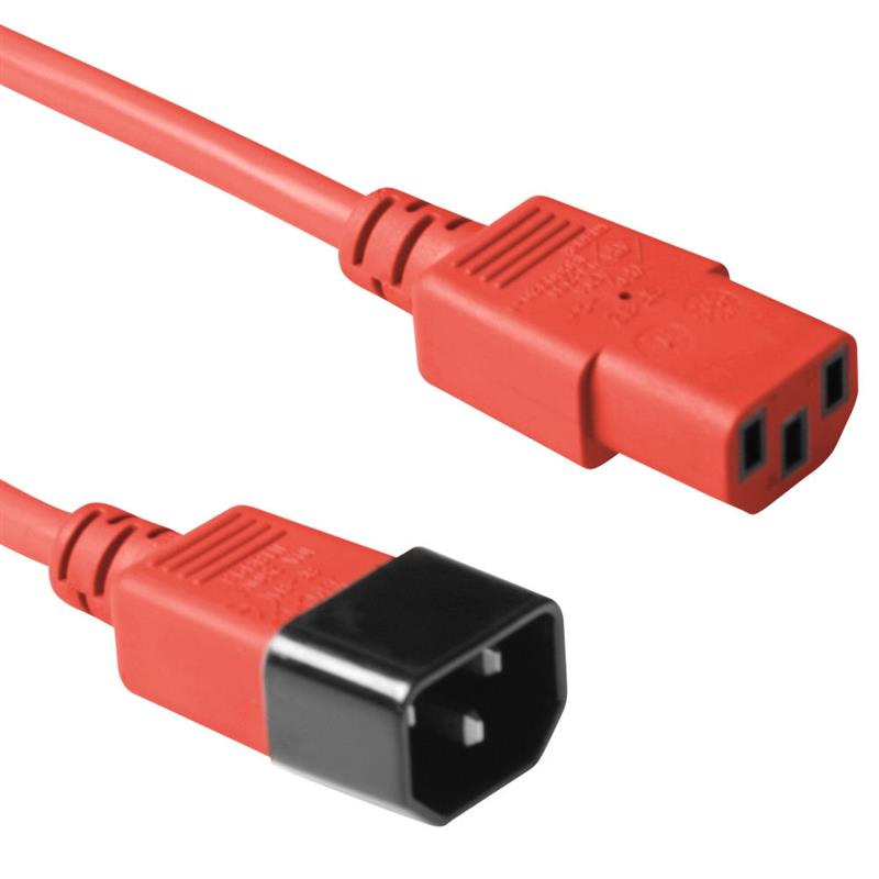 ACT C13 - C14, 3.00m Rood 3 m C13 stekker C14 stekker