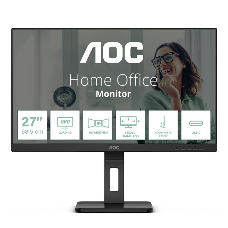 AOC Q27P3CV computer monitor 68,6 cm (27"") 2560 x 1440 Pixels Quad HD LED Zwart