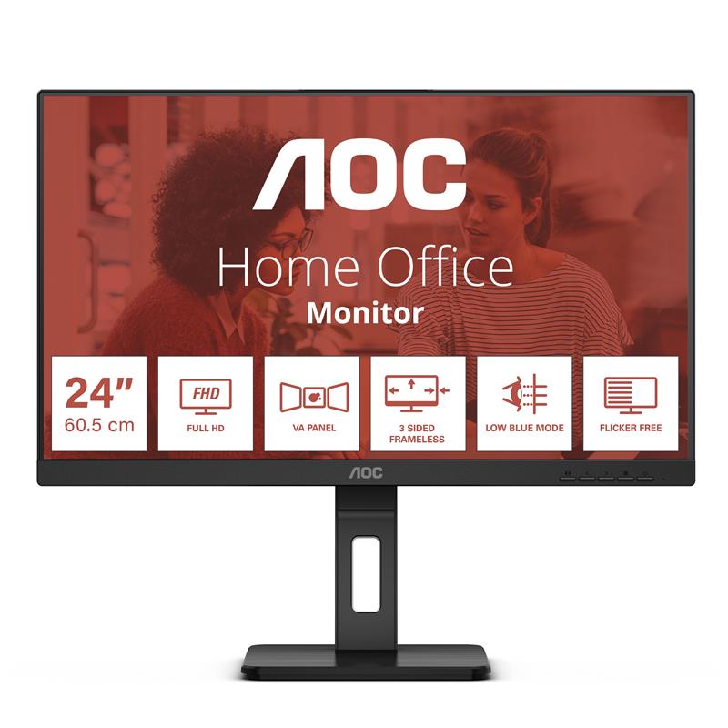 AOC E3 24E3QAF computer monitor 61 cm (24"") 1920 x 1080 Pixels Zwart