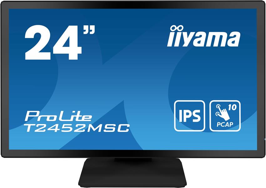 iiyama ProLite T2452MSC-B1 computer monitor 60,5 cm (23.8"") 1920 x 1080 Pixels Full HD LCD Touchscreen Multi-gebruiker Zwart