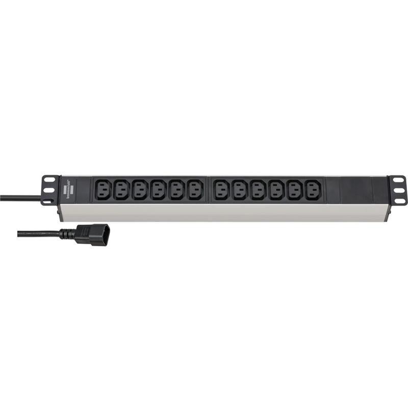 Brennenstuhl Alu-Line 19 inch PDU 10A met 12x C13 stopcontacten en C14 UPS-stekker