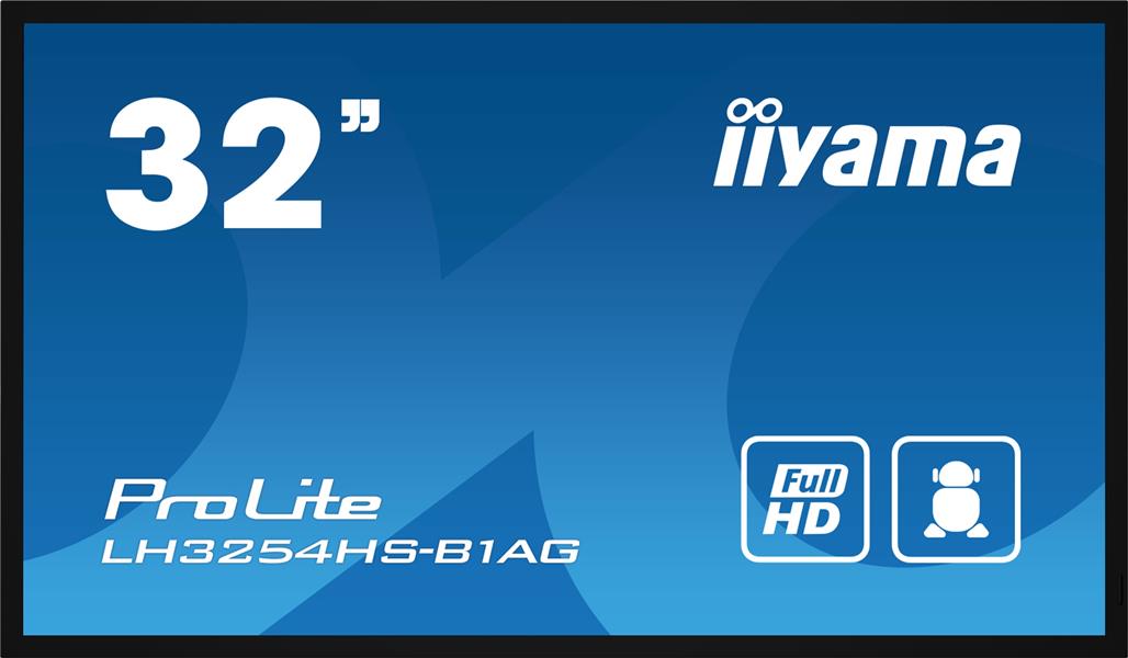 iiyama LH3254HS-B1AG beeldkrant Digitale signage flatscreen 80 cm (31.5"") LCD Wifi 500 cd/m² Full HD Zwart Type processor Android 11 24/7