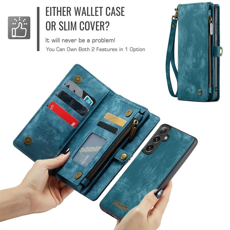 Caseme Case Samsung Galaxy S24 FE - Multifunctional Wallet - Blue