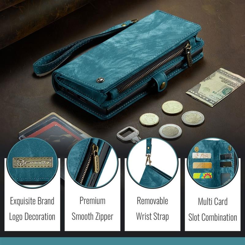 Caseme Case Samsung Galaxy S24 FE - Multifunctional Wallet - Blue