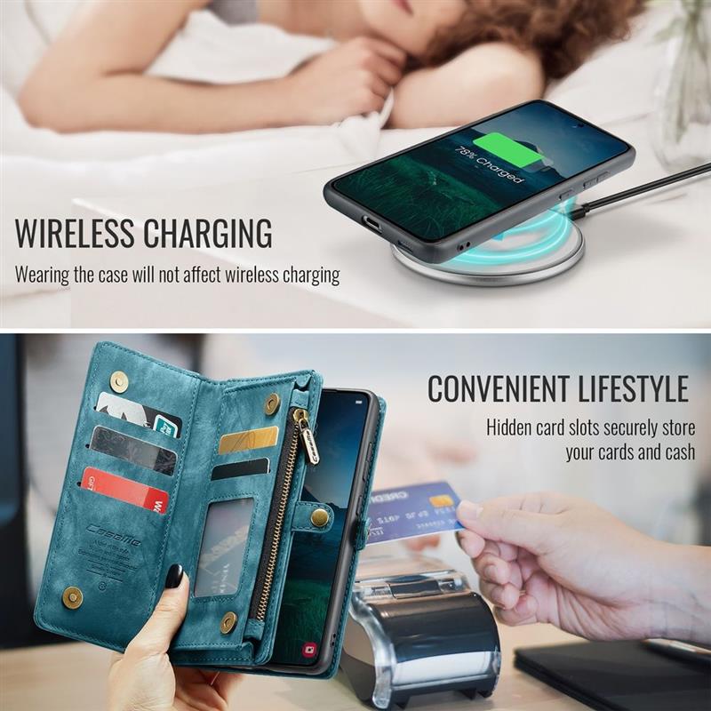 Caseme Case Samsung Galaxy S24 FE - Multifunctional Wallet - Blue