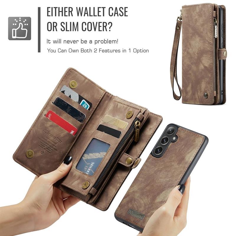 Caseme Case Samsung Galaxy S24 FE - Multifunctional Wallet - Brown
