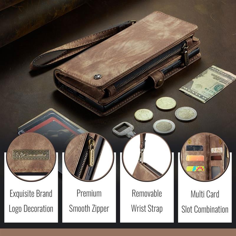 Caseme Case Samsung Galaxy S24 FE - Multifunctional Wallet - Brown