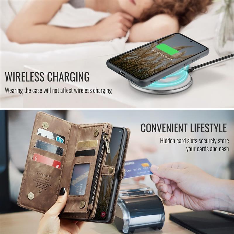 Caseme Case Samsung Galaxy S24 FE - Multifunctional Wallet - Brown