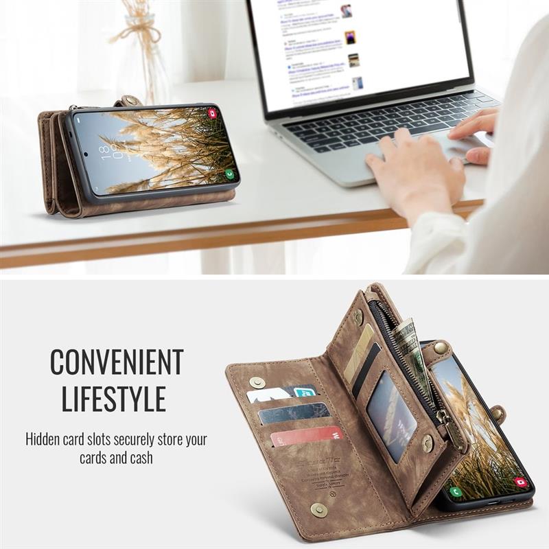 Caseme Case Samsung Galaxy S24 FE - Multifunctional Wallet - Brown