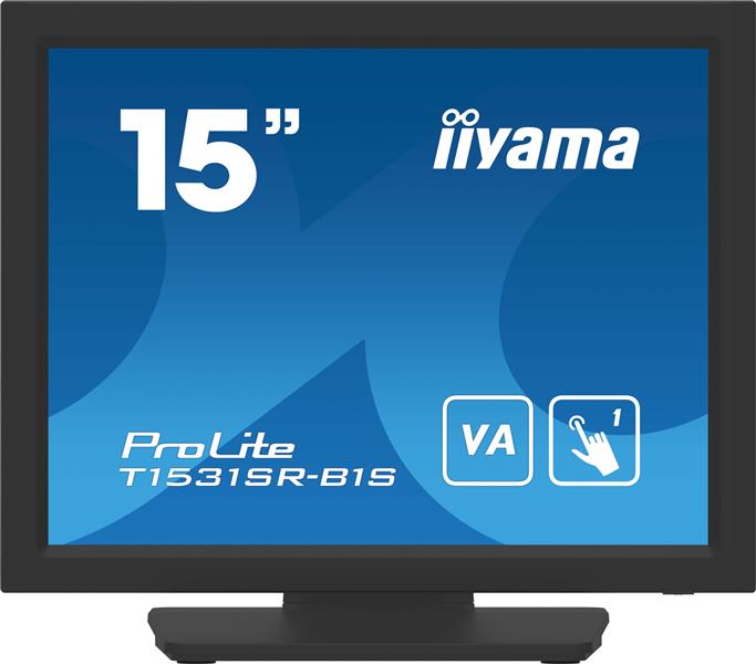 iiyama ProLite T1531SR-B1S computer monitor 38,1 cm (15"") 1024 x 768 Pixels XGA LCD Touchscreen Zwart