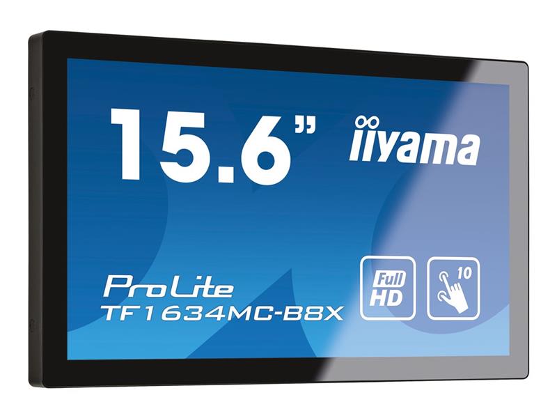 iiyama ProLite TF1634MC-B8X computer monitor 39,6 cm (15.6"") 1920 x 1080 Pixels Full HD LED Touchscreen Multi-gebruiker Zwart