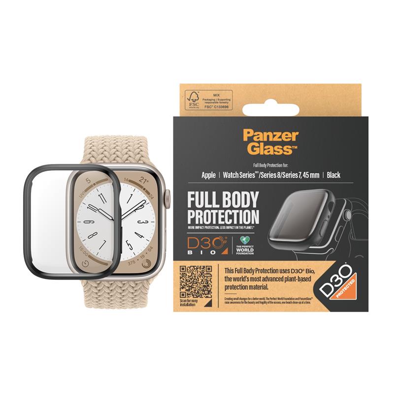 PanzerGlass Apple Watch Full Body Case D30 Transparant Gehard glas, Polyethyleentereftalaat (PET)