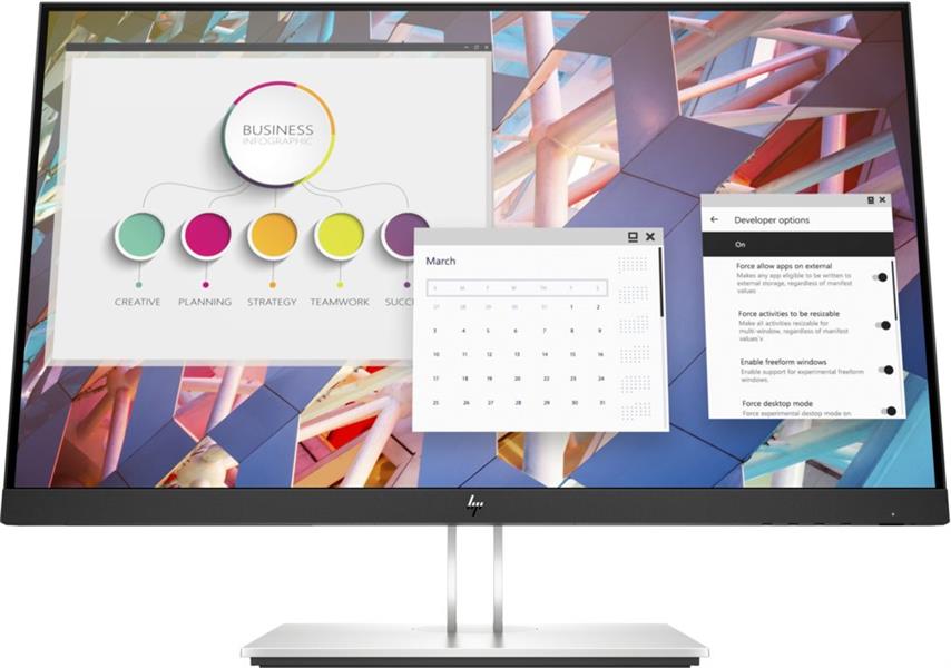 HP E-Series E24 G4 60,5 cm (23.8"") 1920 x 1080 Pixels Full HD LCD Zwart, Zilver