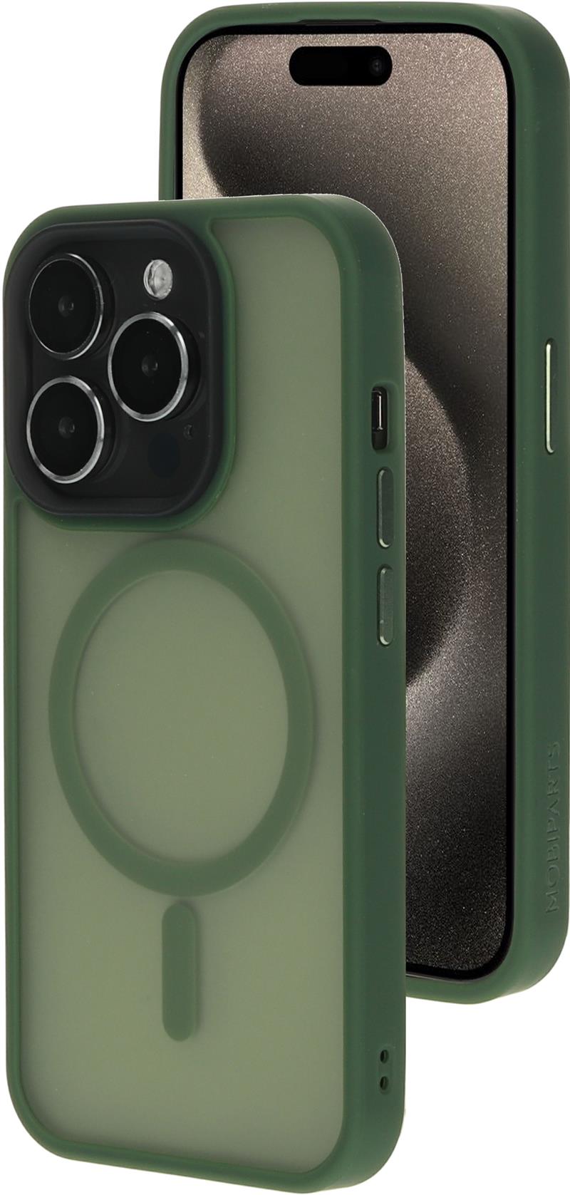 Mobiparts Hardcover Apple iPhone 15 Pro Satin Green (Magsafe Compatible)