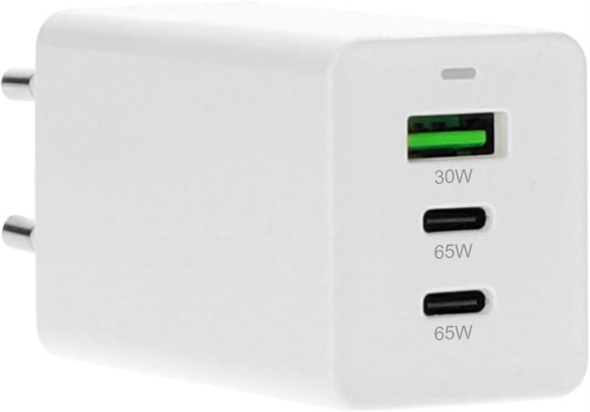 Mobiparts GaN Wall Charger USB-Cx2/USB-A PD 3.0/QC 65W White