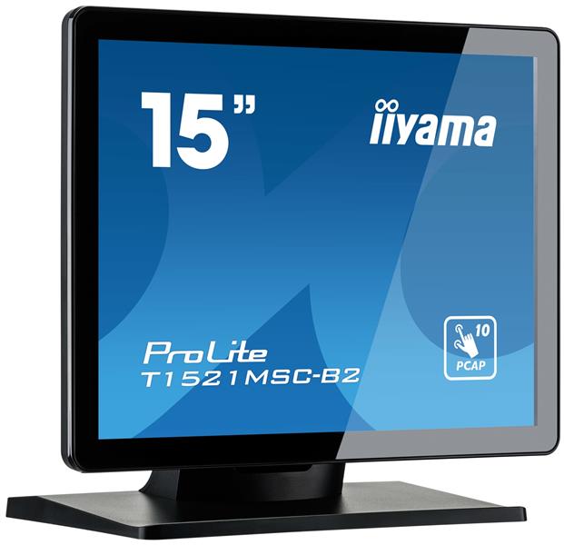 iiyama ProLite T1521MSC-B2 computer monitor 38,1 cm (15"") 1024 x 768 Pixels XGA LED Touchscreen Tafelblad Zwart