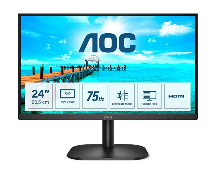 AOC B2 24B2XDM computer monitor 60,5 cm (23.8"") 1920 x 1080 Pixels Full HD LCD Zwart