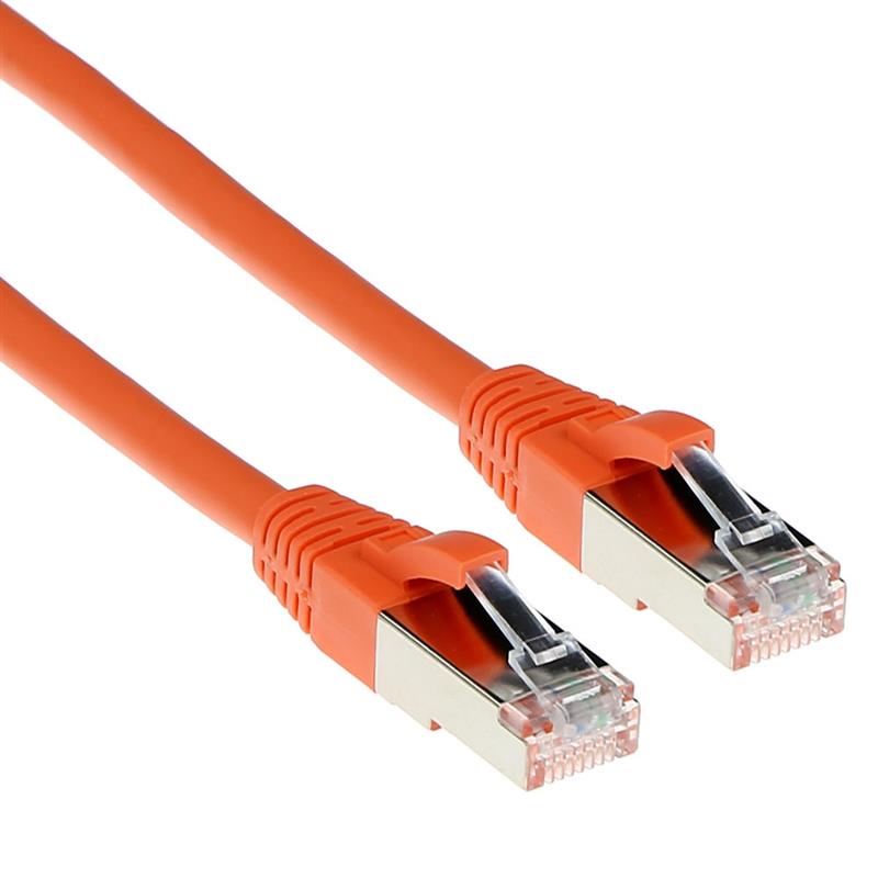 ACT Oranje 2,00 meter SFTP CAT6A patchkabel snagless met RJ45 connectoren