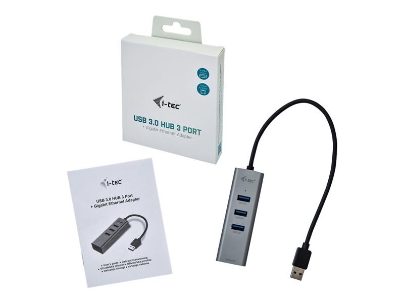 I-TEC USB 3 0 Metal HUB 3 Port Giga Lan