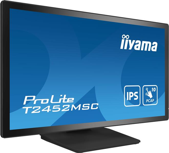 iiyama ProLite T2452MSC-B1 computer monitor 60,5 cm (23.8"") 1920 x 1080 Pixels Full HD LCD Touchscreen Multi-gebruiker Zwart