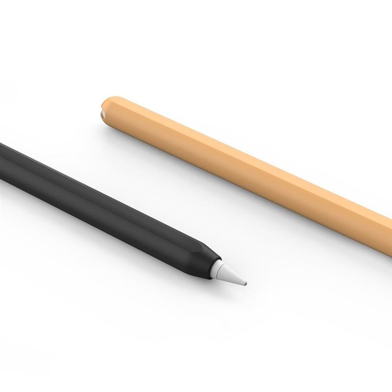 Stoyobe Apple Stylus Pen Gen 2 Nice Sleeve - Silicone Cover - Black Orange - 2 Pack