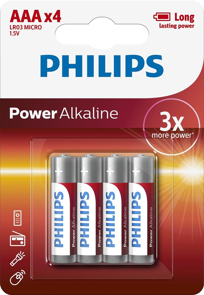 Philips Power Alkaline Batterij LR03P4B/10
