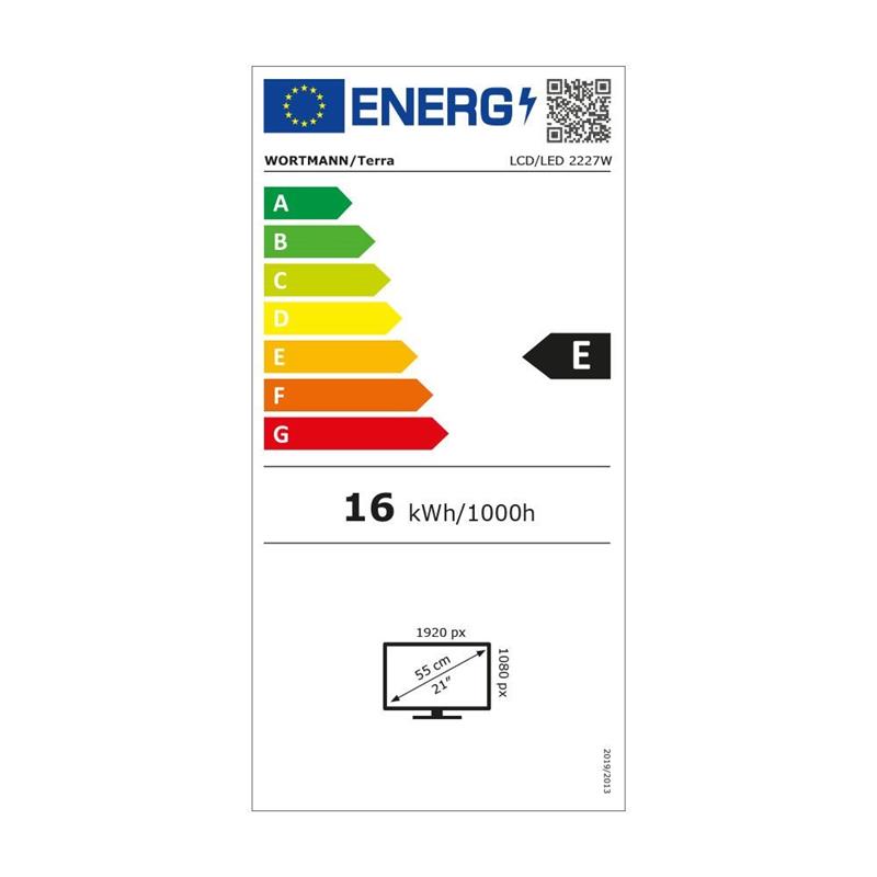 TERRA LCD/LED 2227W black HDMI, DP, GREENLINE PLUS