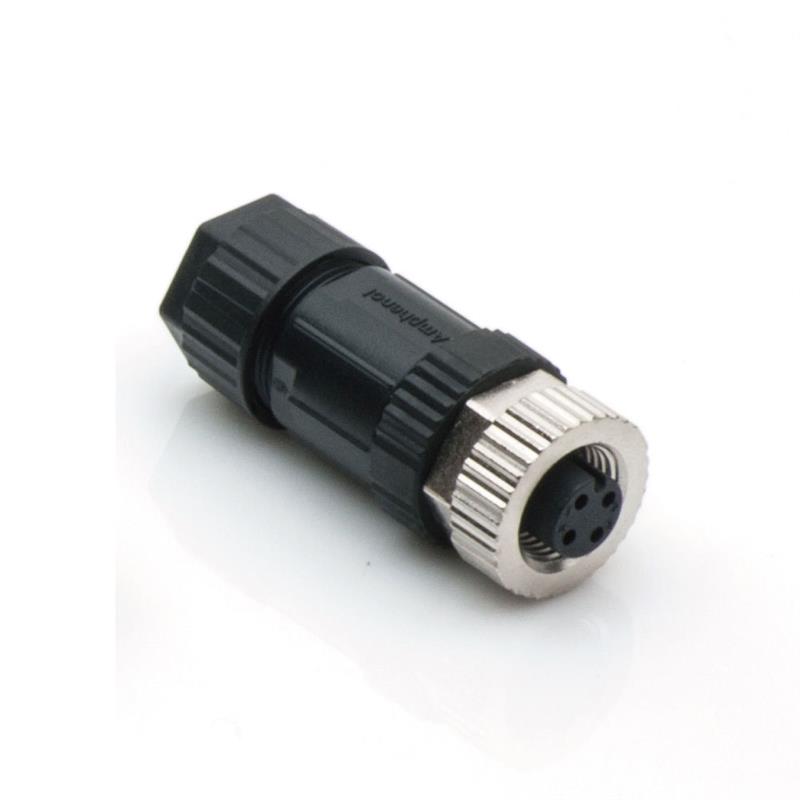 Amphenol M SERIES 4 polig connector female M12 A-coding SCREW FE