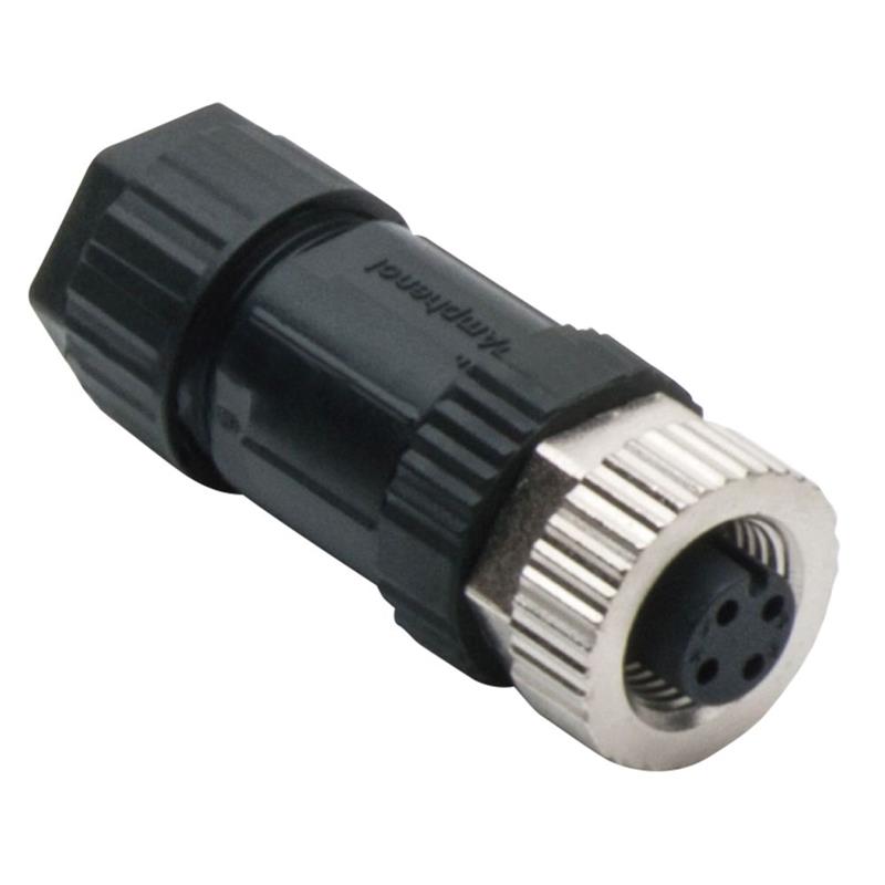 Amphenol M SERIES 4 polig connector female M12 D-coding SCREW FE