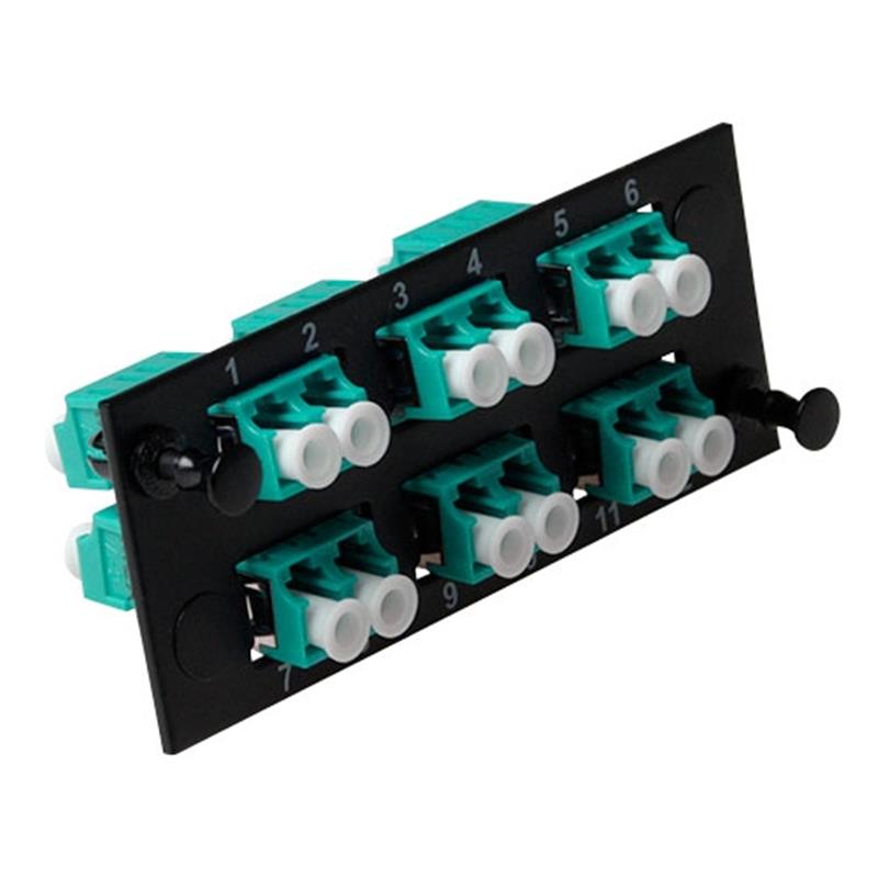 Molex LC Duplex 12 Fiber adapterplaat Multimode OM3 - Aqua